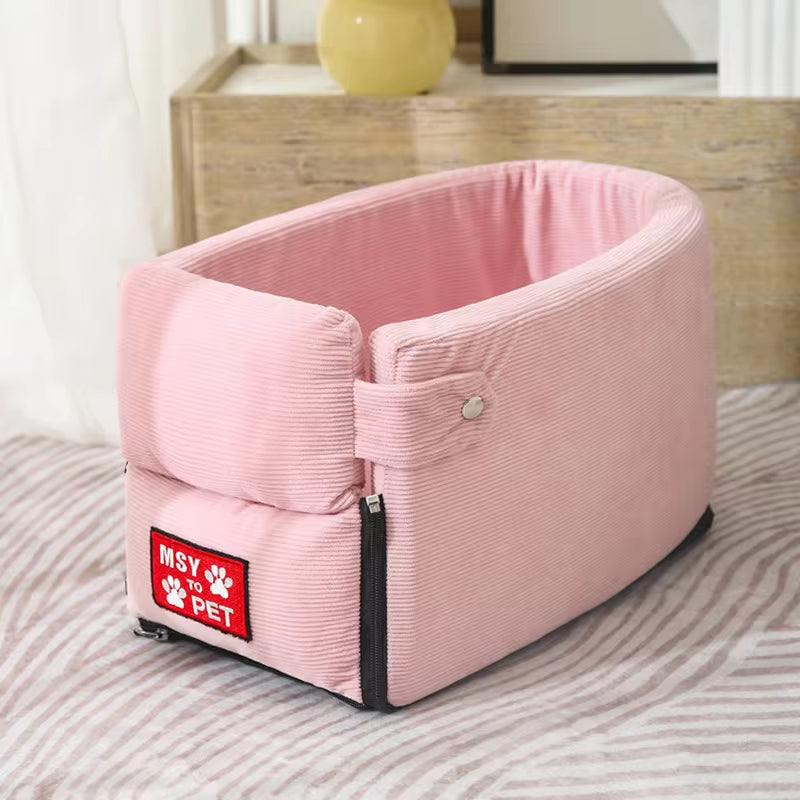 Center Console Dog Car Seat - Safety Travel Bed