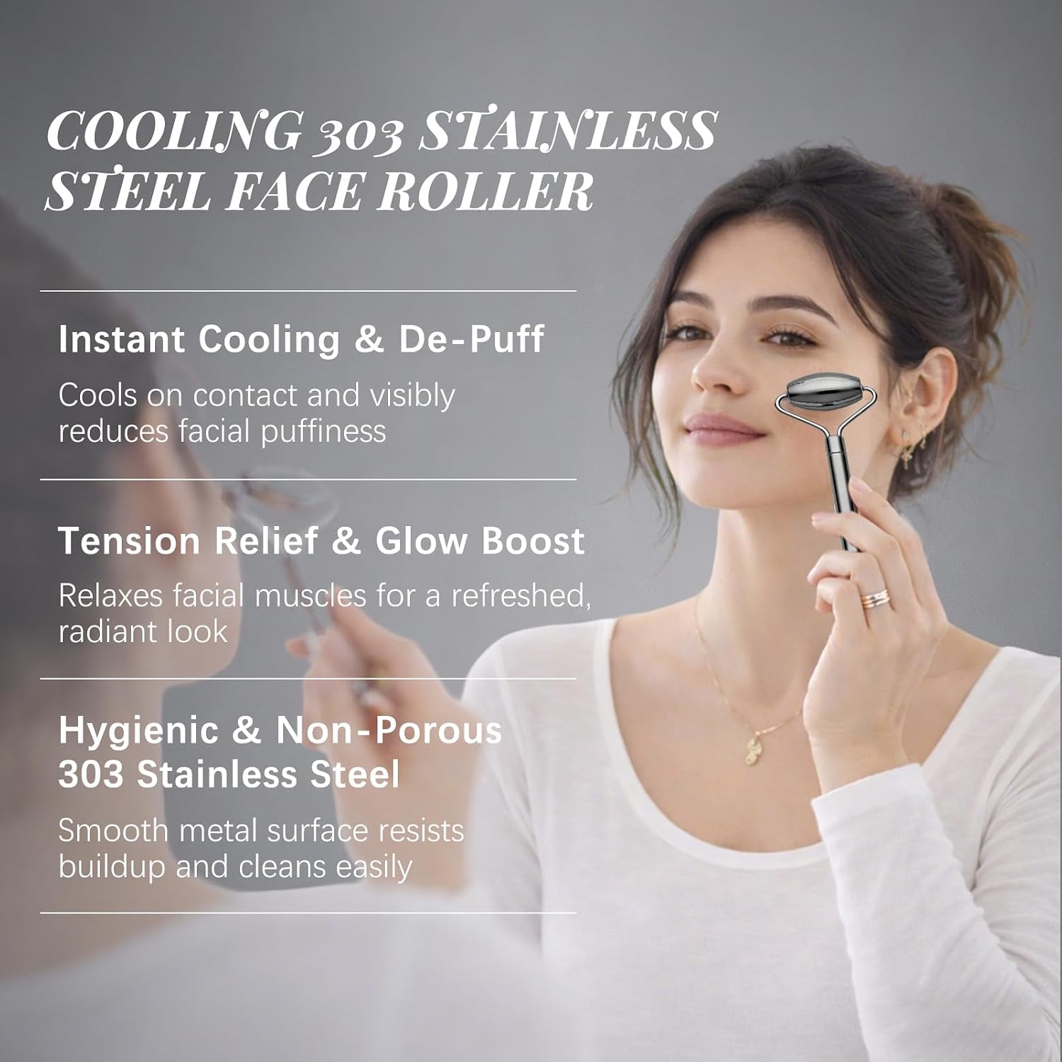 Steel Face Roller & Gua Sha Set - Lymphatic Drainage Duo