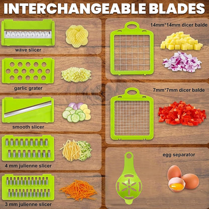 15-In-1 Food Chopper - Slicer, Dicer & Grater with Basket