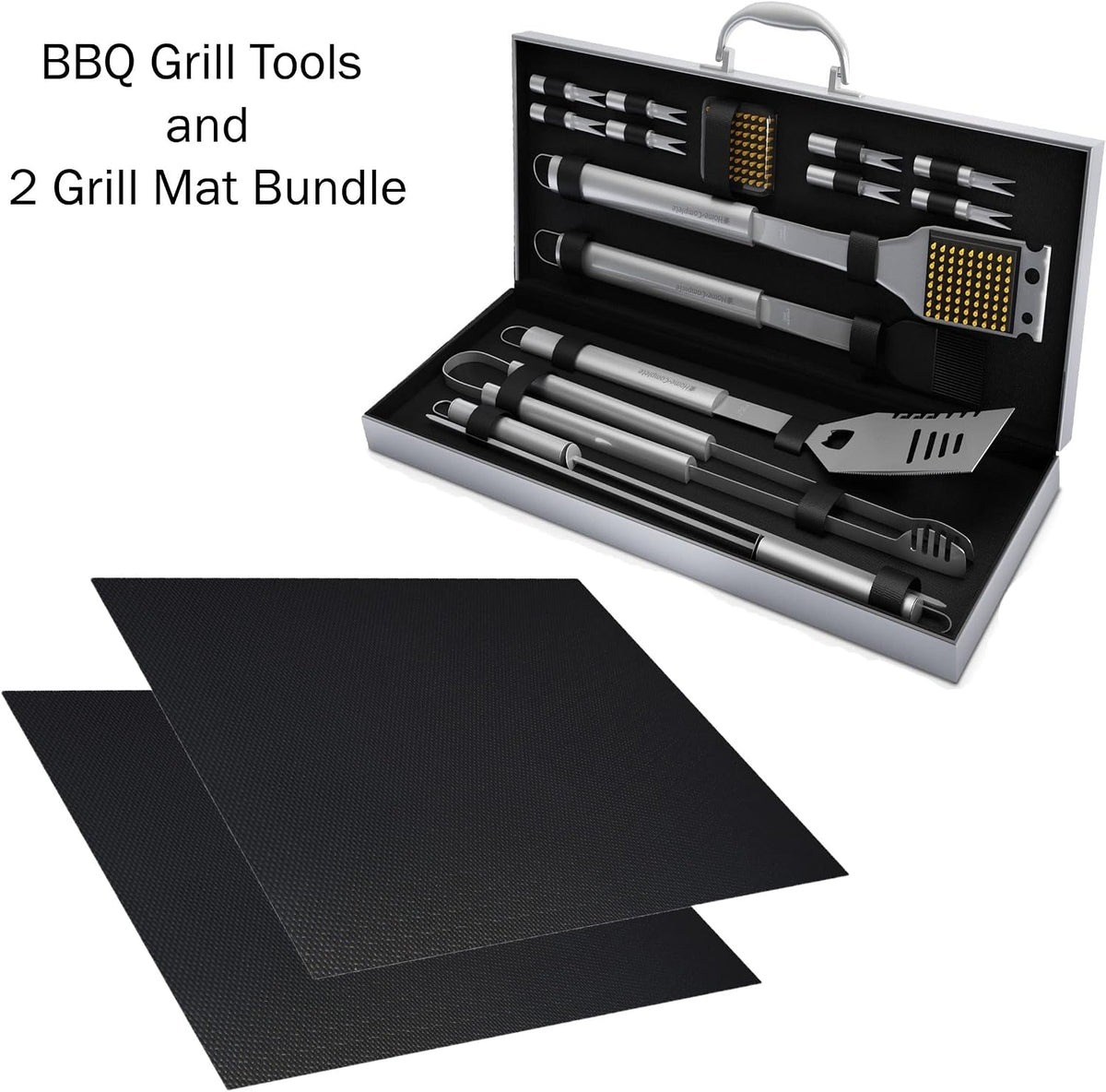 18-Piece BBQ Grill Set with Aluminum Case & Mats
