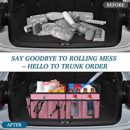 Collapsible Trunk Organizer - Multi-Compartment, Pink