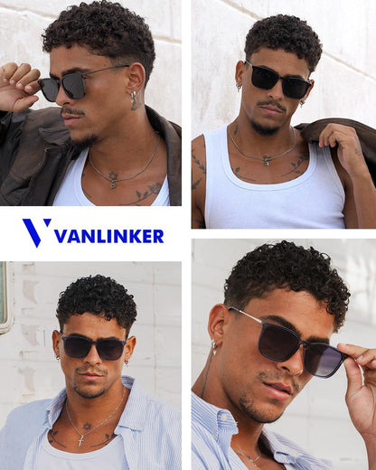 Vintage Square Polarized Sunglasses - Metal Frame