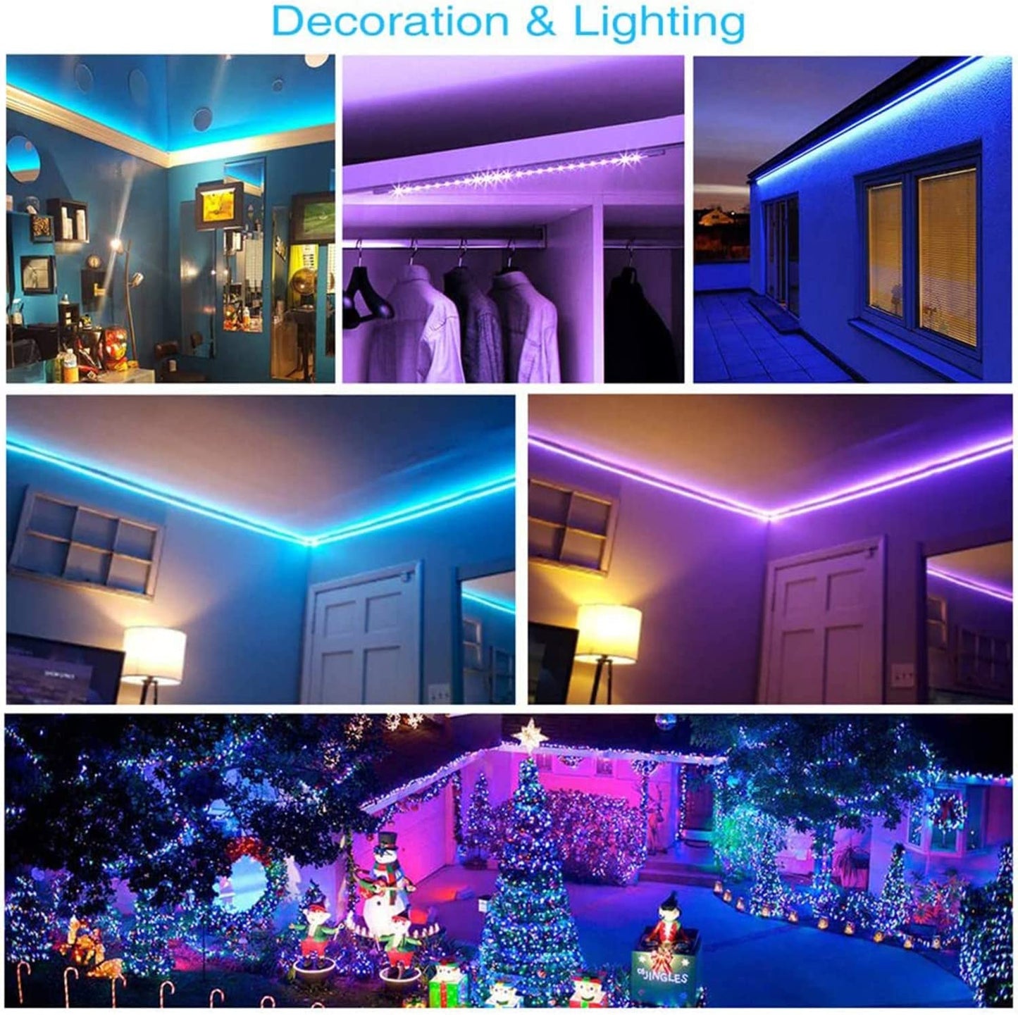 32.8Ft RGB LED Strip Lights with Remote - Room Decor