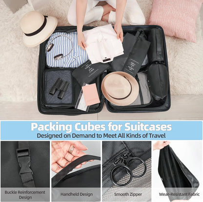 10-Piece Packing Cubes - Expandable Suitcase Organizers