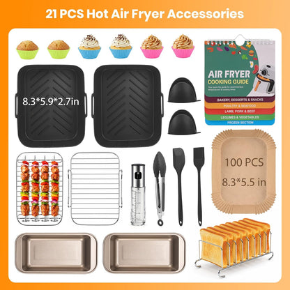 21-Piece Silicone Air Fryer Liners - Fits Ninja Dual Basket