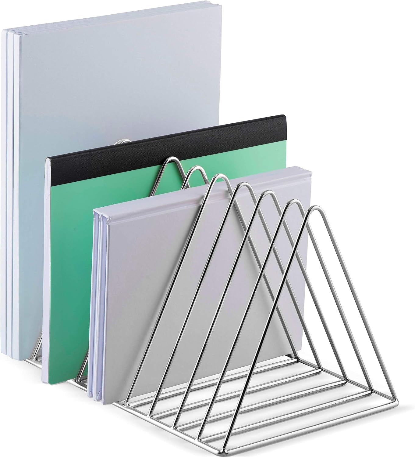 Wire Desk Bookshelf - Mail & Supply Organizer, Chrome