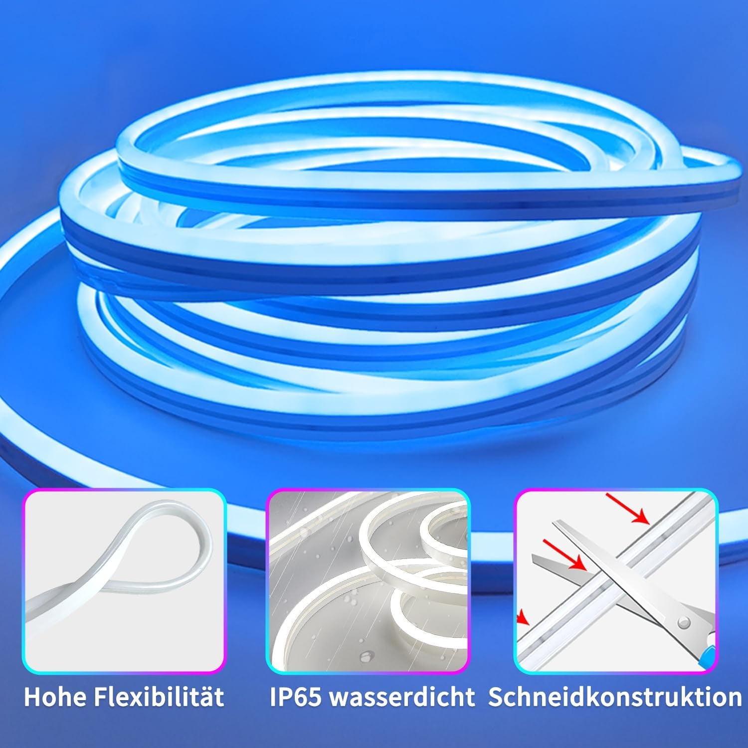 132Ft Neon LED Rope Lights - Waterproof, App Controlled
