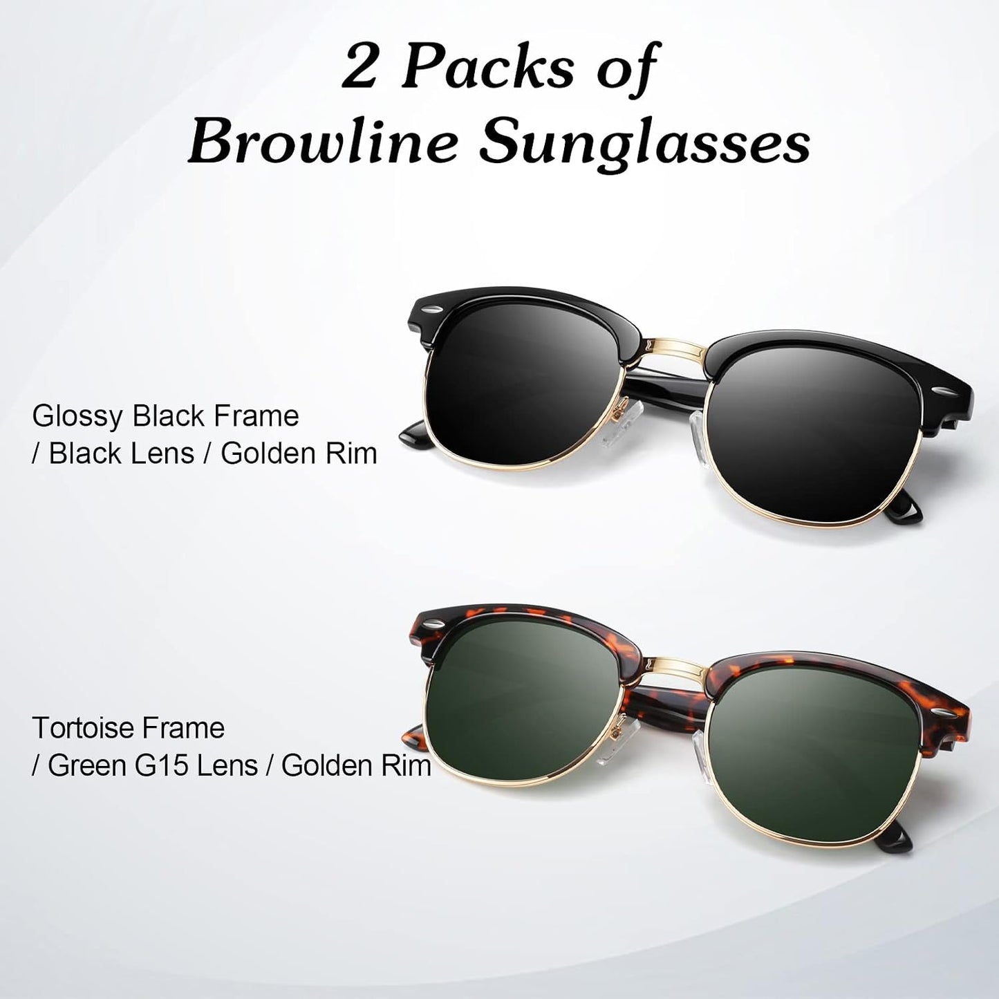 Semi-Rimless Retro Polarized Sunglasses - UV400