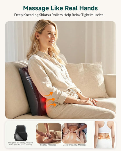 3D Kneading Shiatsu Chair Massage Pillow with Heat