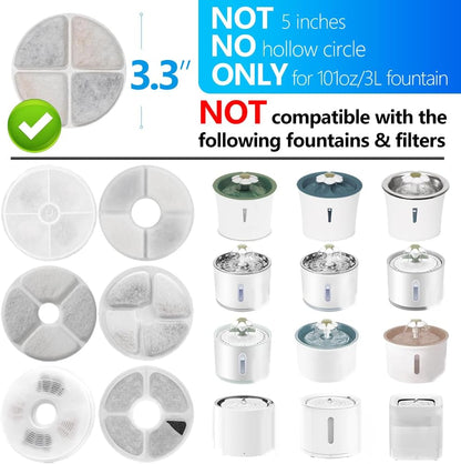 Pet Fountain Replacement Filters - 12 Pack