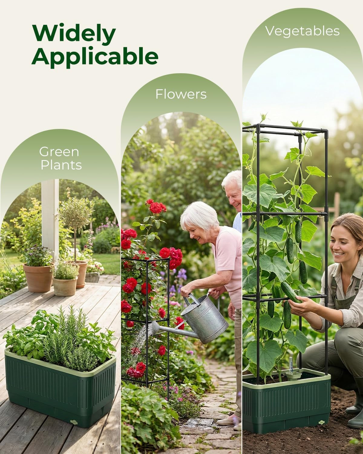 Self-Watering Planter Box with Climbing Trellis