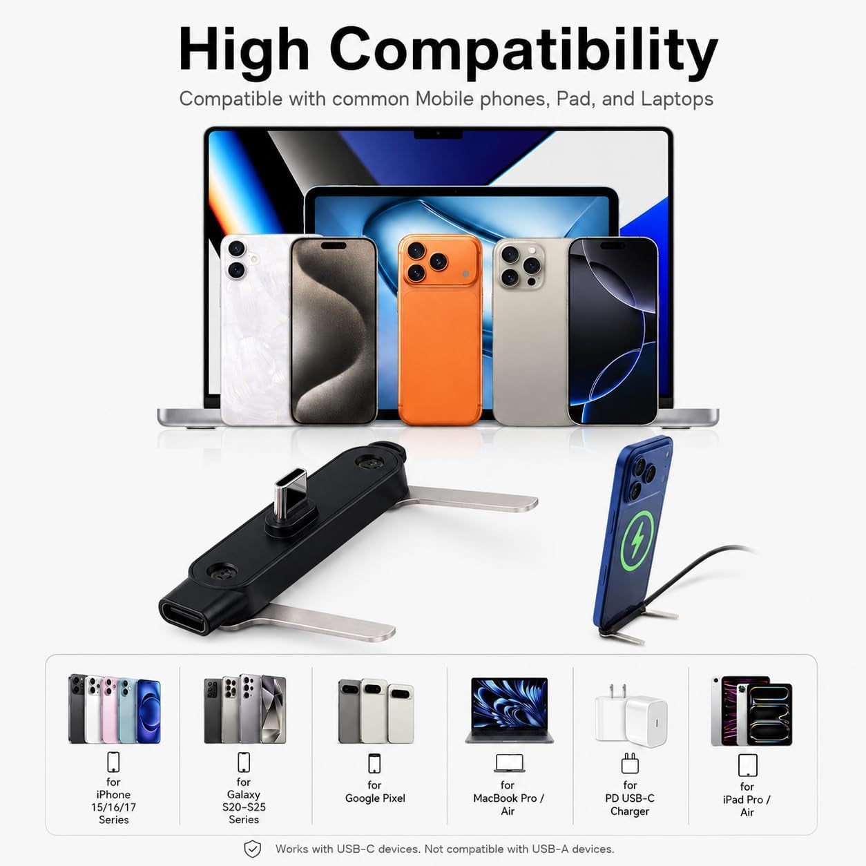 240W Invisible Charging Cable with Foldable Phone Stand