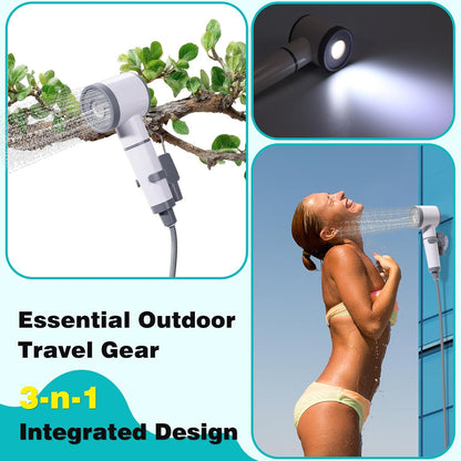 Rechargeable Portable Camp Shower with LED Light