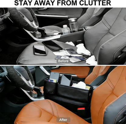 Leather Console Gap Filler with Cup Holder - Driver Side
