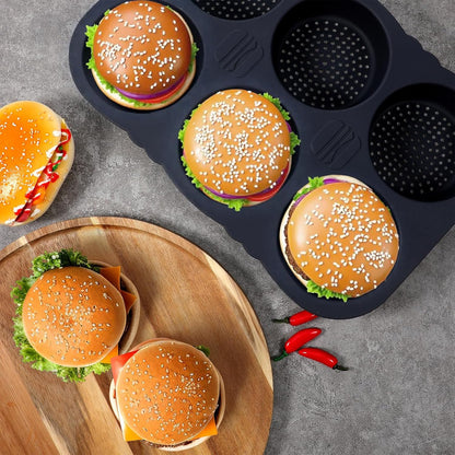 Hamburger & Hot Dog Bun Molds - Set of 5 with Spatula