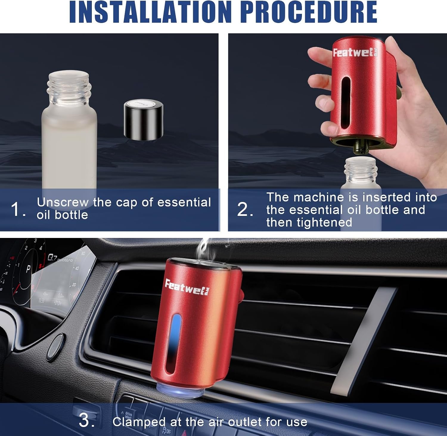 Car Aromatherapy Diffuser - Vent Clip Air Freshener