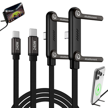 2-In-1 Charging Cable & 360 Phone Stand - 240W Fast Charge