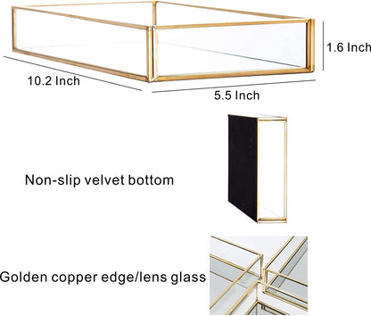 Gold Mirror Vanity Tray - Perfume & Jewelry Display