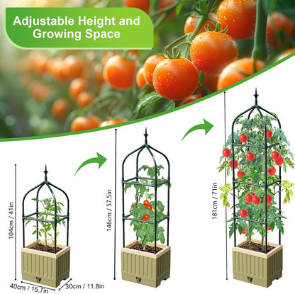 Self-Watering Tomato Planter with 71In Trellis