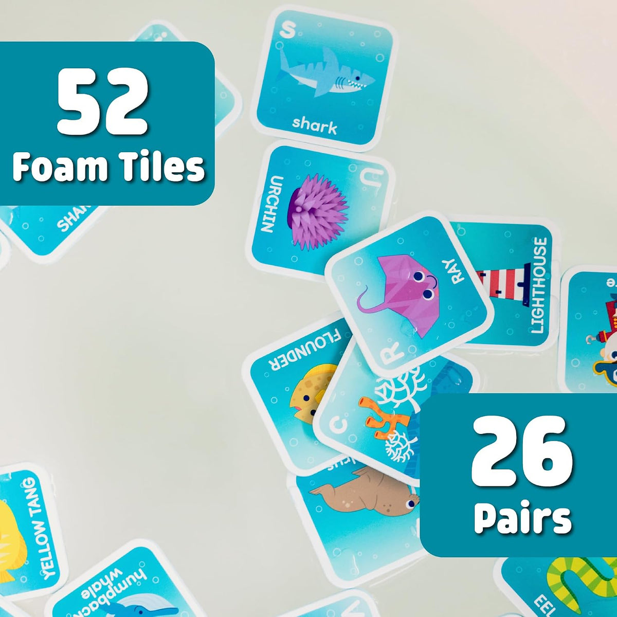 Bath Time Alphabet Matching Game - Water-Safe Foam