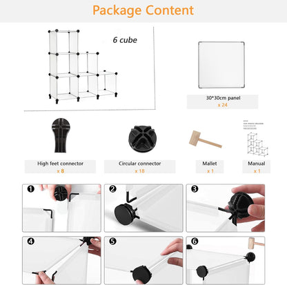 6-Cube Stackable Closet Organizer - DIY Modular Shelving