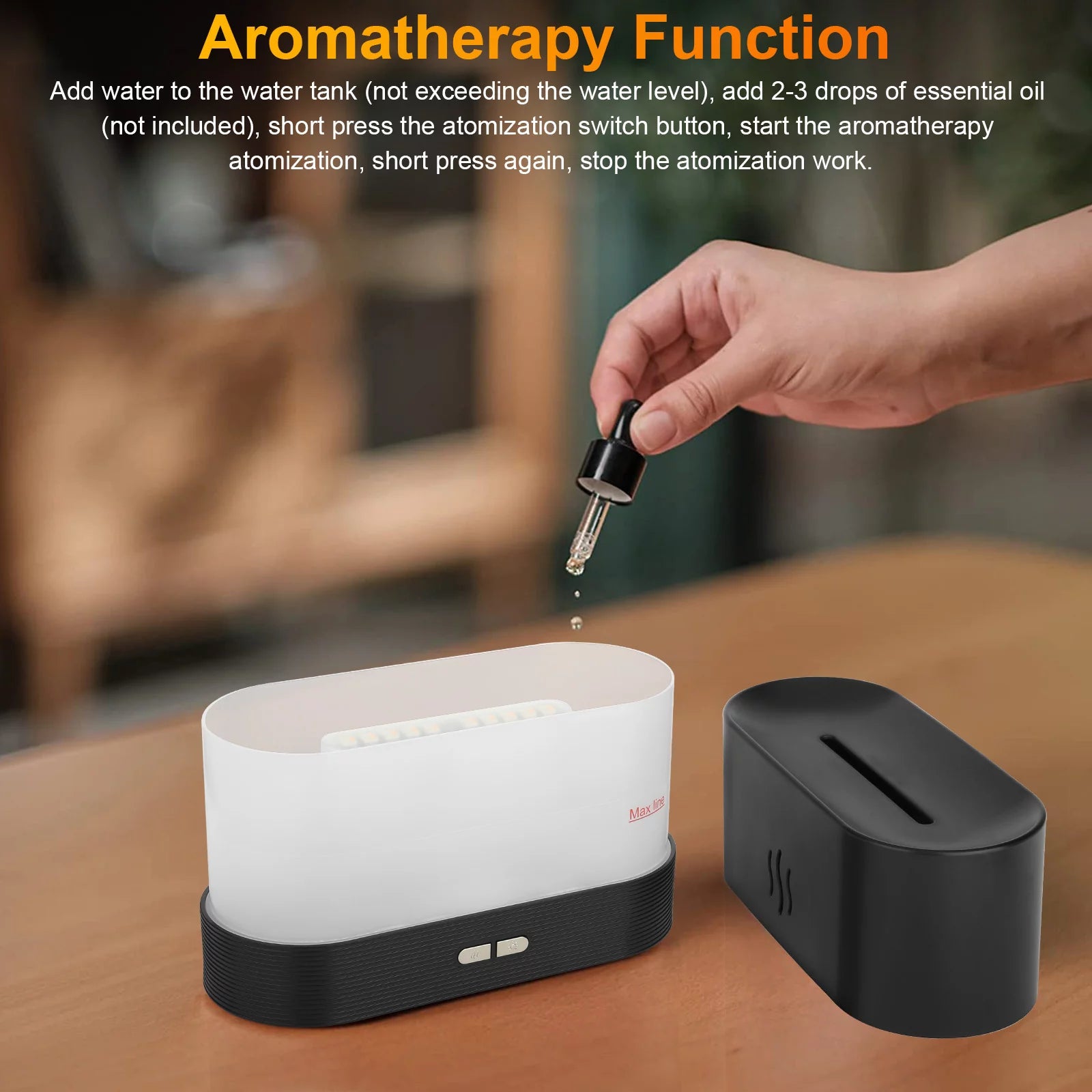 180Ml Flame Aroma Diffuser - 7-Color USB Humidifier