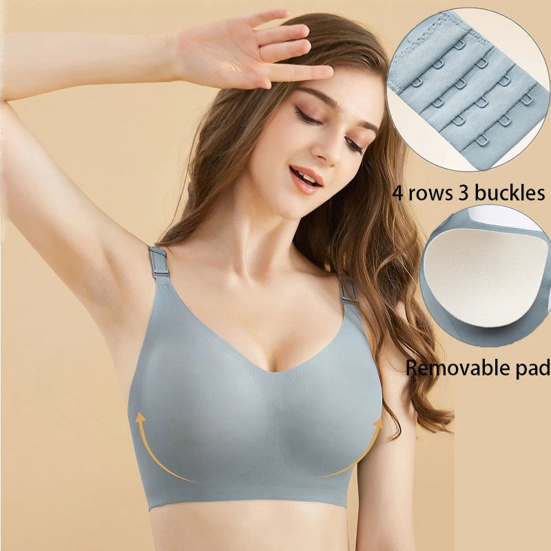 Seamless Wireless Comfort Bra - Deep V, Jelly Colors