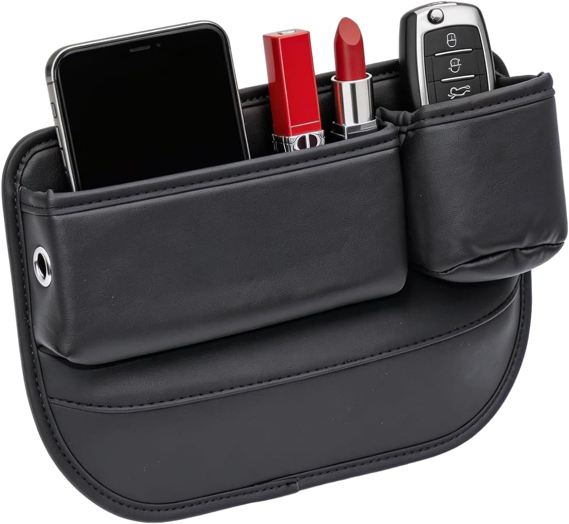 Leather Console Gap Filler with Cup Holder - Driver Side