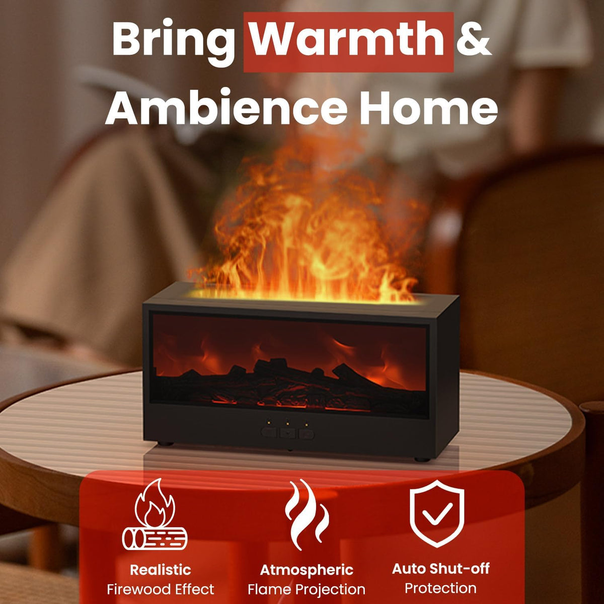 Flame Effect Aroma Diffuser - 7-Color Ultrasonic Humidifier