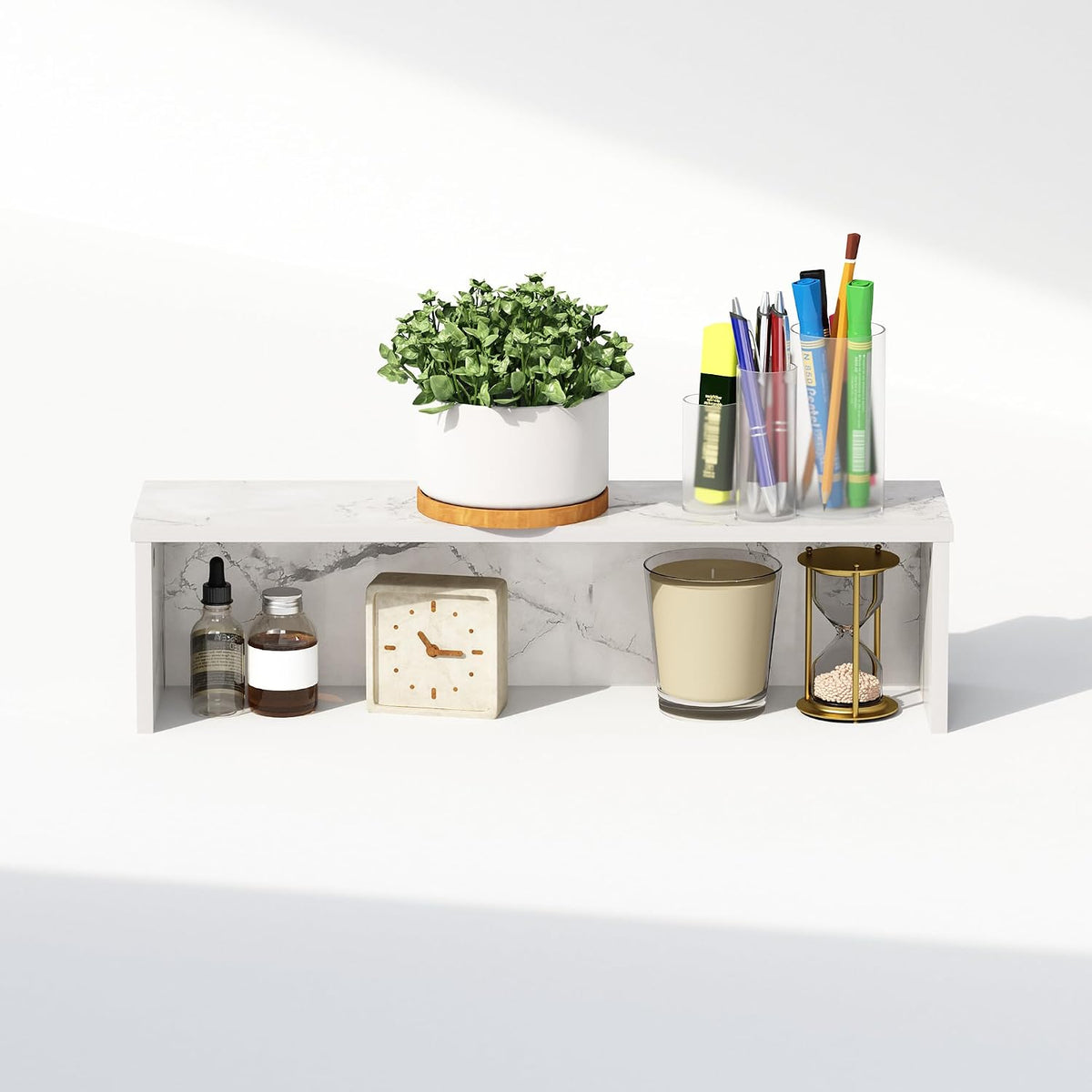 23In Desktop Organizer Shelf - Marble White
