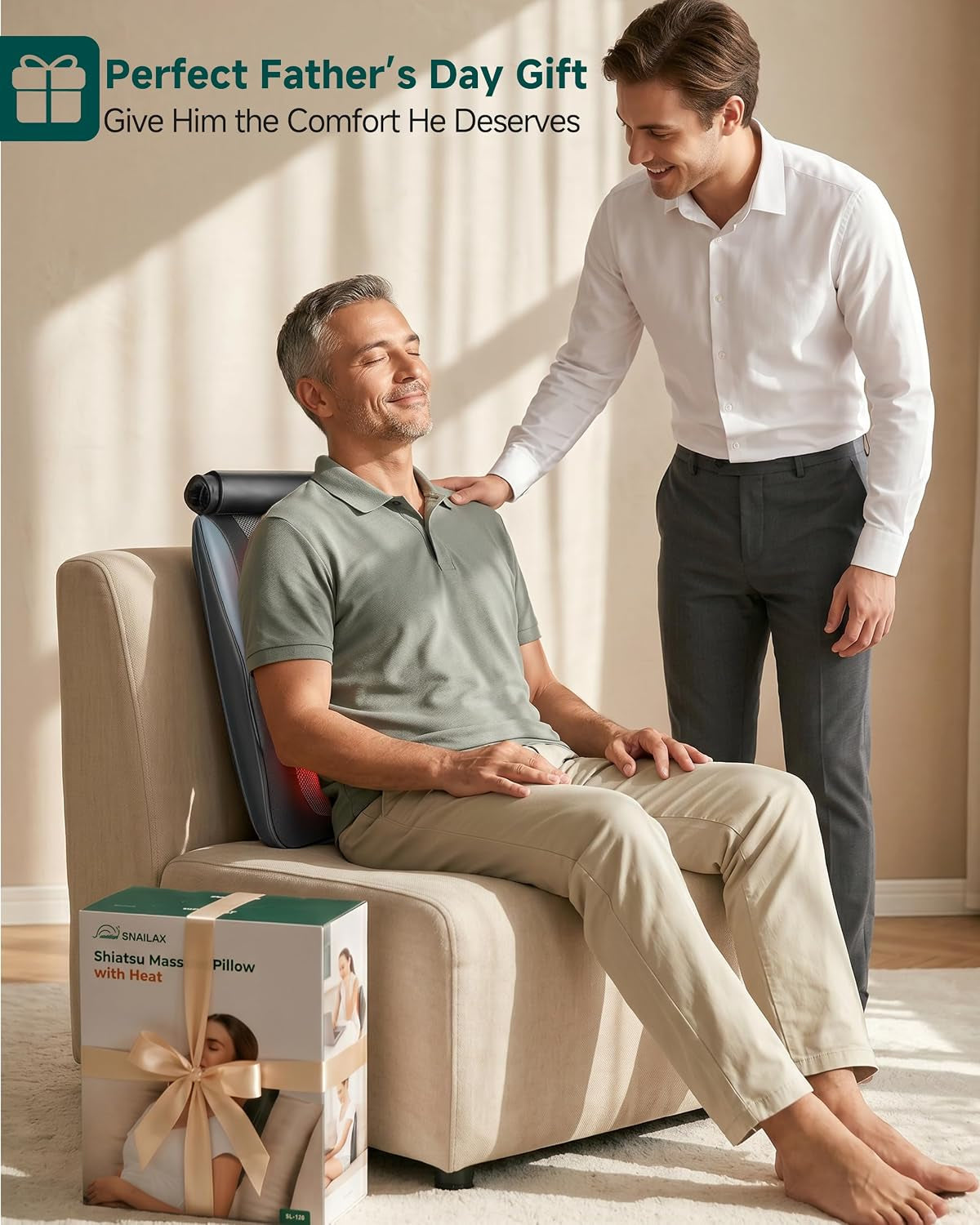 3D Kneading Shiatsu Chair Massage Pillow with Heat