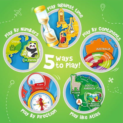 World Map with 100+ Reusable Stickers - Geography Kids Toy