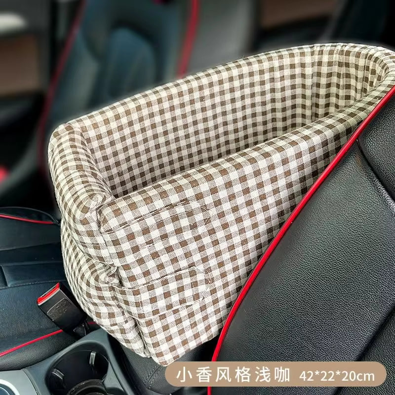 Center Console Dog Car Seat - Safety Travel Bed